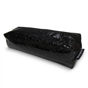 Пенал-косметичка BRAUBERG "Ultra black" (Ультра), "крокодиловая кожа",  20*6*4см, 223909