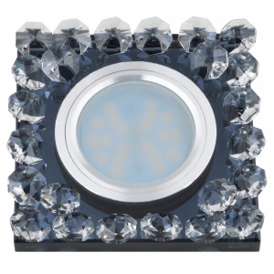 Fametto DLS-L131 GU5.3 св-к встр. Luciole стекло 94х94х20(18) черный /хром, подсветка LED3W