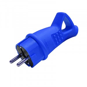 UNIVersal вилка угловая с кольцом каучук (синий) 2Р+РЕ 1х16А 220-240V IP44 3040 (РФ)