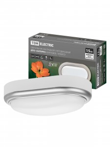 TDM св-к накладной LED ДПО "Антарес" 15Вт 6500К овал 221*131*68мм мат.серебро IP54 SQ0354-0029
