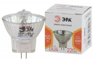 ЭРА MR11 GU4 220V 50W прозрачная GU4-MR11-50W-220V-30 CL 9261