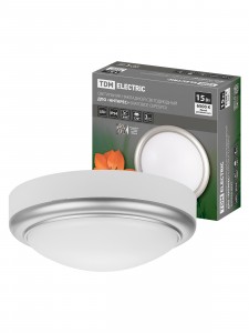 TDM св-к накладной LED ДПО "Антарес" 15Вт 6500К круг 180*66мм мат.серебро IP54 SQ0354-0027