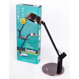 Camelion KD-835 C28 св-к св/д настольный 8W(480lm) 3000-6000K сенсор/рег.ярк, USB-разъем, бронза