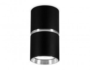 Ambrella св-к накл. спот MR16 GU10 max12W черный цилиндр 55x100 TECHNO SPOT TN213116 BK/CH