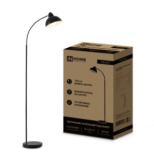 ASD/InHome св-к напольный торшер ТНО 03Ч 60W Е27 черный 20x230x1570 2688