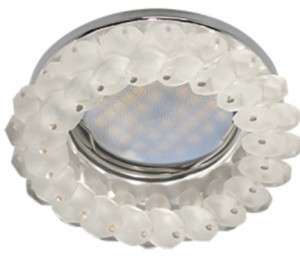 Ecola MR16 GU5.3 CD4141 св-к Круг с хрусталиками Матовый/Хром 50x90 FN1618EFY