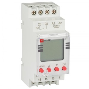 EKF PROxima Таймер электронный многофункц. на DIN-рейку, AC/DC 24...264V, 24 ячейки памяти ТМ-24