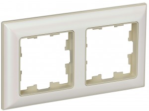 IEK BRITE Рамка 2 мест. РУ-2-Бр пластик бежевый/жемчужный BR-M22-12-1-K10