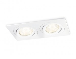 Ambrella св-к встр. 2xMR16 2xGU5.3 max11W повор. бел. 175x95x28(156x81) TECHNO SPOT TN102626/2 WH