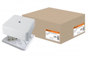 TDM коробка распред. 75х75х28 мм ОУ IP40 с клем. колодкой белая (80!) SQ1401-0206