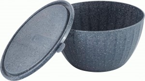 Миска (салатник) Stone 1,7л с крышкой, темный камень SE186611026 Sugar&Spice