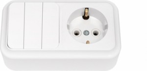 Bylectrica Пралеска блок (роз. 16А + 3 кл. выкл. 10А) ОУ бел. (земля) 3В-РЦ-531