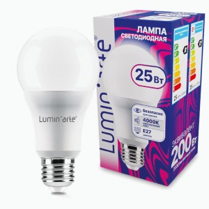 Lumin'arte лампа св/д ЛОН A65 25W E27 (2000lm) 4000К 4К 127x65 LSTD-A65-25W4KE27