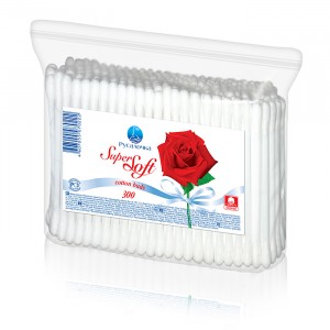 Ватные палочки 300шт/уп, пакет, SUPER SOFT 70222 РУСАЛОЧКА