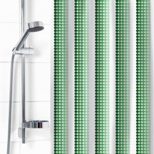 Штора для ванной комнаты п/этилен 180*180см,РИТМ зеленая,6984-010-green/ Вилина