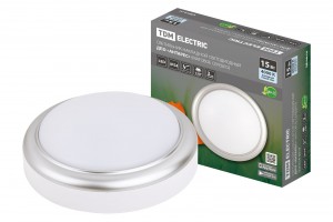 TDM св-к накладной LED ДПО Антарес 15W 4000К 4K круг 180x66 мат.серебро IP54  SQ0354-0019