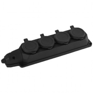 AY-KA (АЙКА) колодка ОУ четверная 4 гн. с загл. каучук 2P+PE 1x16A 220-240V IP44 (Турция) 5540000