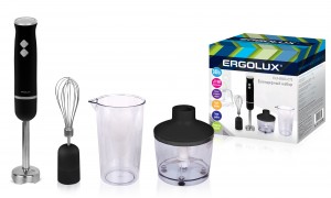 Блендер ERGOLUX ELX-BS03-C72 300W, регул-ка скорости+турбо режим, блендер/миксер/чоппер 3890