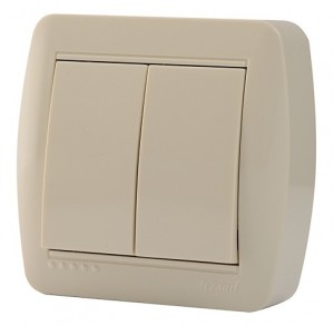 Lezard DEMET выкл. ОУ 2 кл. 10А крем (основание PBT, корпус PC) 711-0300-101