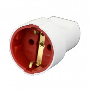 AY-KA (АЙКА) штепсель 16A 250В (пластик, белый, земля) (Турция) 7711700