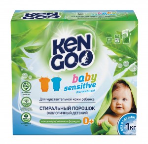 Порошок для стирки детского белья 1 кг + ГЕЛЬ  ДЛЯ МЫТЬЯ ПОСУДЫ 500 мл  KENGOO ЭКО Промо
