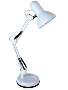 Camelion KD-313 C01 св-к настольный 60W E27 металл белый