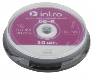 _СНЯТО К/д CD-R INTRO 700mb 52x БОКС 10 шт