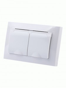 TDM  Таймыр роз. CУ 2 мест. земля шторки крышка  16А IP44 белая  SQ1814-0076