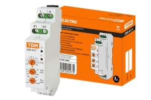 TDM контроль мощности ОМ-611 0,5/5А-01 (1P DIN-рейка через ТТ, 0,5-5А) SQ1505-0006