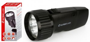 Ultraflash фонарь ручной LED3859 (акк. 4V 0.4Ah) 5св/д 6500K,до 30м, черный/пластик, вилка 220V