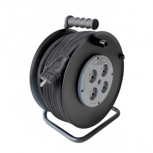 1-2.SALE силовой удлинитель на метал. катуш. КГ 2х2.5 4роз. 50м 16А IP20 ex0110-0024