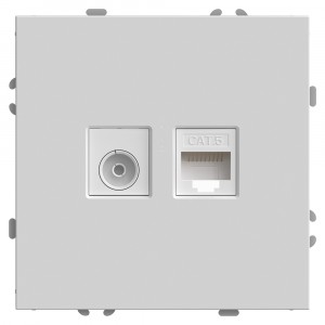 Stekker ЭМИЛИ мех. роз. TV + комп. СУ 1 мест. RJ-45 белый фарфор, soft touch RST00-5106-01 49872