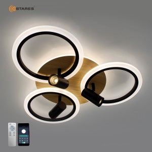Estares св-к-люстра св/д управл. SONNE даунлайт 80W(8000Lm) 2K-4K-6K 582x115 пульт ДУ черн. IP20