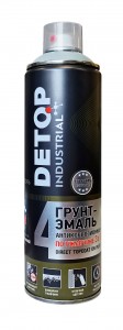 DETOP Грунт-эмаль аэрозоль 650мл антикоррозия по ржавчине 3 в 1 - 8016 № 4 КОРИЧНЕВАЯ арт.DTI-A07715