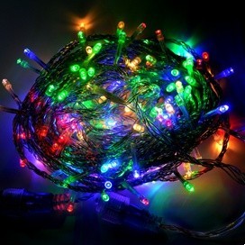 Ecola гирлянда-нить, наращив. (баз.секция) 160LED RGBW 10м, 8 реж, прозр.провод с вилкой 220V IP44 N