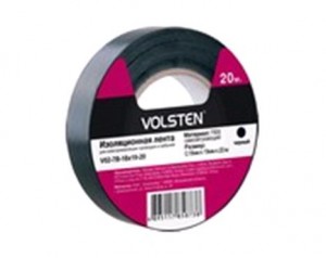 Volsten изолента ПВХ 15/20 черная V02-7B-13х15-20 (10!)