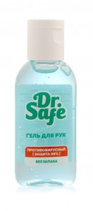 Гель д/рук антибактер. 60мл. (этил. спирт 65%) б/запаха DR.SAFE
