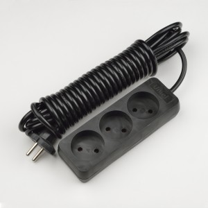 Uniel Standart сет. удл. ПВС 2х0.75 10А 3 роз. 3 м ЧЕРНЫЙ S-CD3-3 BLACK