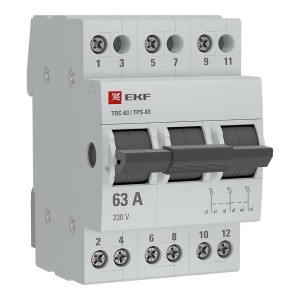 EKF PROxima переключатель трехпозиционный (рубильник) 3P 63А AC TPS363
