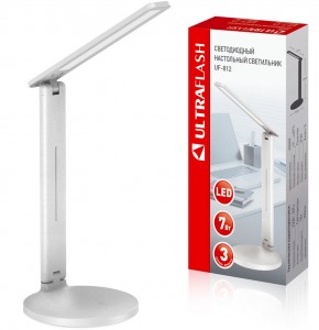 Ultraflash UF-812 С01 св-к св/д настольный 7W(350lm) 4500K сенсор, 3 ур.ярк, "под кожу" белый