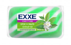 Мыло туалетное Зеленый чай 1шт 80г   полосатое EXXE