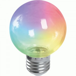 Feron шар G60 E27 3W RGB прозр. плавная смена цвета д/гирлянды "Белт Лайт" 84x60 LB-371 38133