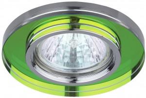 ЭРА DK7 CH/MIX св-к встр. 50W MR16 GU5.3 стекло круглое d95 зеркальн.мультиколор/хром
