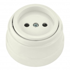 Bylectrica РЕТРО роз. ОУ 1 мест. БЕЖ. (корп. ABS-пластик) 16А IP20 РА16-0201 беж