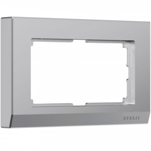 Werkel рамка СУ 2 мест. Stark (серебр) для двойной роз. (WL04-Frame-01-DBL a040286)W0081806 a050909