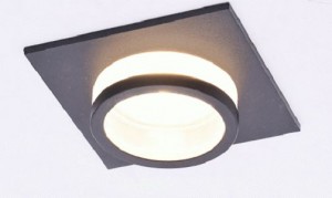 ЭРА KL88 BK св-к встр. алюмин  MR16 GU5.3 50W 12V IP20 черный 80х80(70) 0433