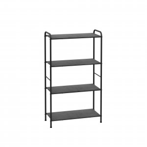 Стеллаж Валенсия 24W (графит) 65,5*30*120,5см, 4 полки из ЛДСП (до 8кг каждая) СТВ24Дгр ЗМИ