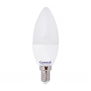 General Свеча E14 20W(1270lm) 6500K 6K 38x106 пластик/алюм GLDEN-CF-20-230-E14-6500 661475
