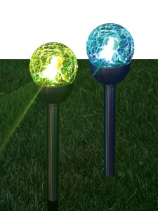 КОСМОС св-к на солн.батарее"Шар бит.стек"LED SMD RGB(акк.R6 200MAh)h=30см SOL201L крат.2 цена за шт