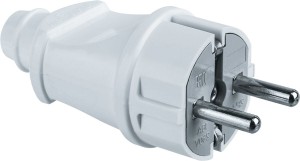 Navigator вилка прямая 16А земля белая NCA-PL02-16A-E-WH 61359